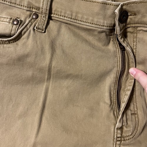 Wrangler Pants Men 40x30 *Hemmed 27” Beige Slim Straight Stretch Everyday Work - Picture 7 of 22