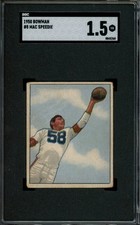 1950 BOWMAN #8 MAC SPEEDIE SGC 1.5 BROWNS RC HOF [G268]