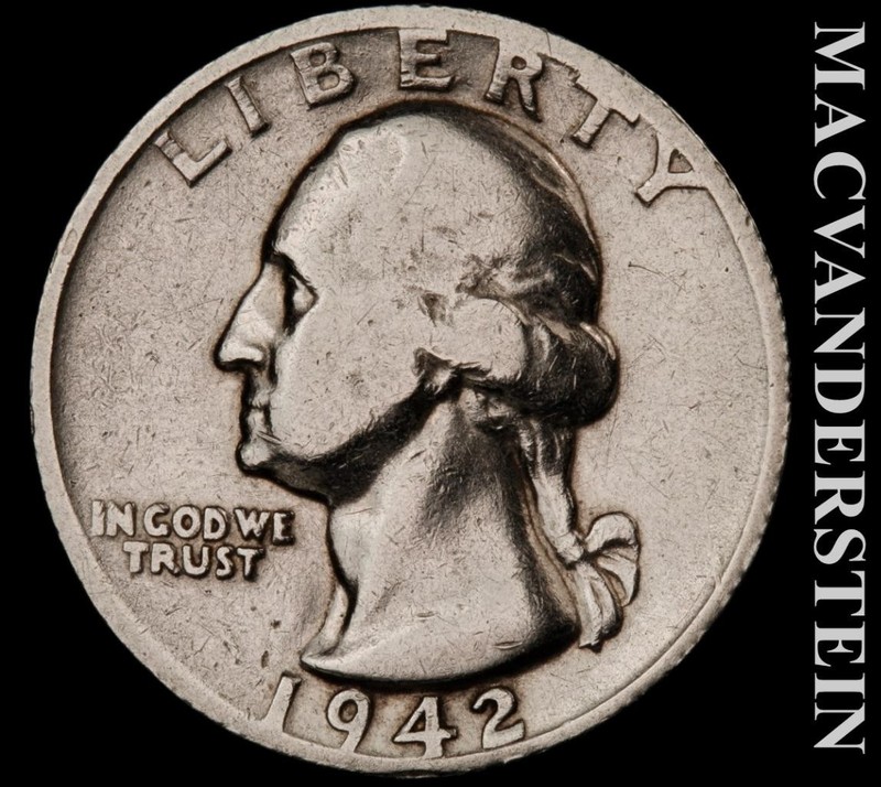 1942-S Silver Washington Quarter - Scarce  Better Date  No Reserve  #L6733
