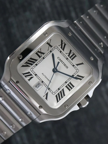 41778: Cartier Stainless Steel Large Santos, Ref. WSSA0018, Bo...