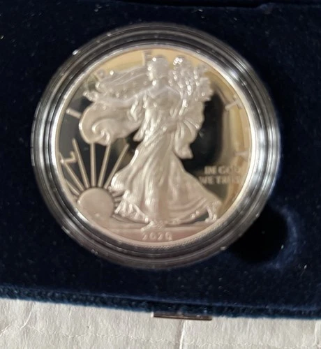 2020 American Eagle One Ounce Silver Proof Coin In Padded Box COA