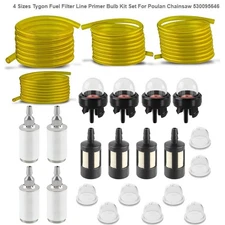 8 Feet 4 Sizes Fuel Line Hose W/Snap In Primer Bulb For Trimmer Chainsaw Blower
