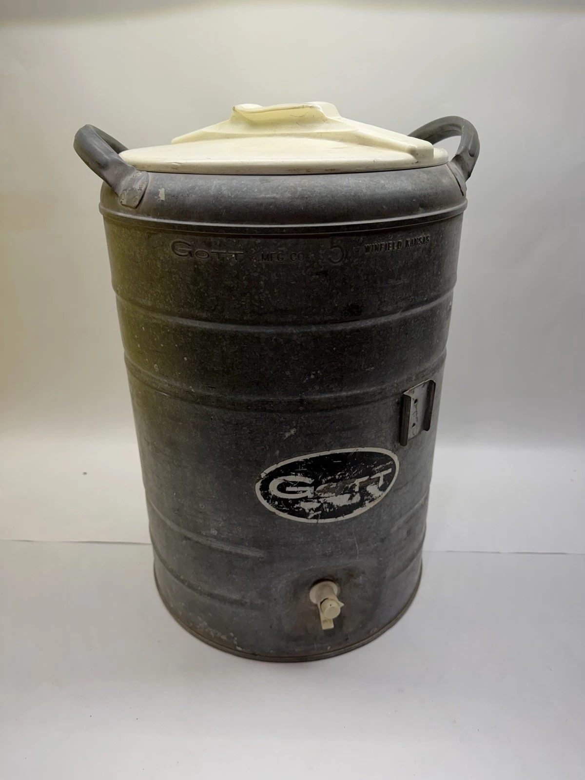 Vintage Gott Galvanized Metal 3 Gallon Water/ Beverage Cooler w/Spout