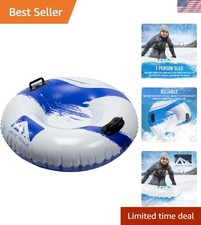 Durable 38-Inch Snow Tube - Easy Inflate Inflatable Sled for Family Sledding Fun