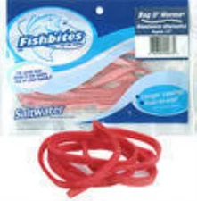 Fishbites 0033 Bloodworm Alternative Bag o Worms Long Lasting Scent 1/4" x 12"