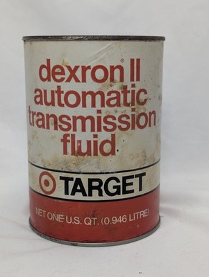 TARGET DEPT. STORES Vintage ATF DEXRON II  1 quart Oil Can Sealed / Full Fluid
