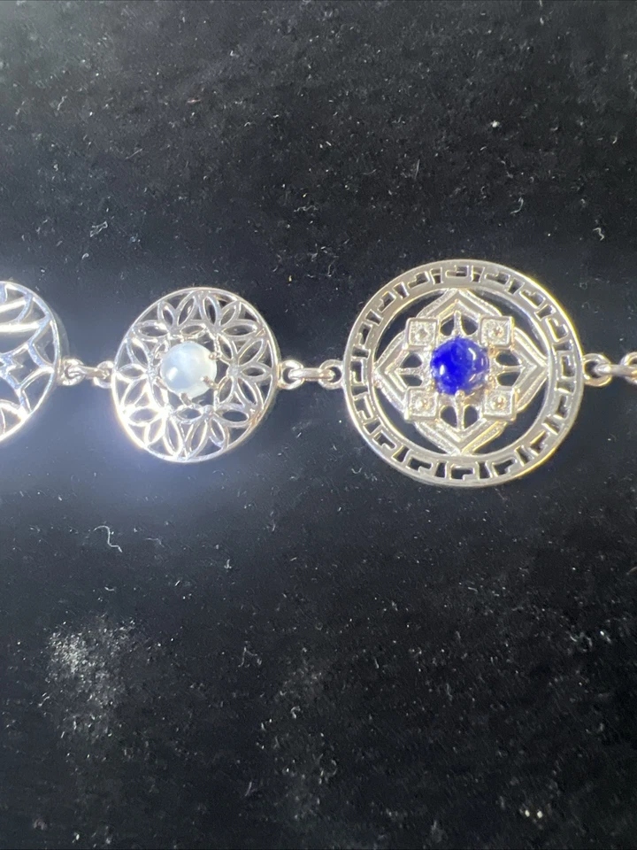 Brazalete Karis de múltiples piedras preciosas en enlace de platino (7,25 pulgadas) 4,35 quilates #43 Foto 4 de 4