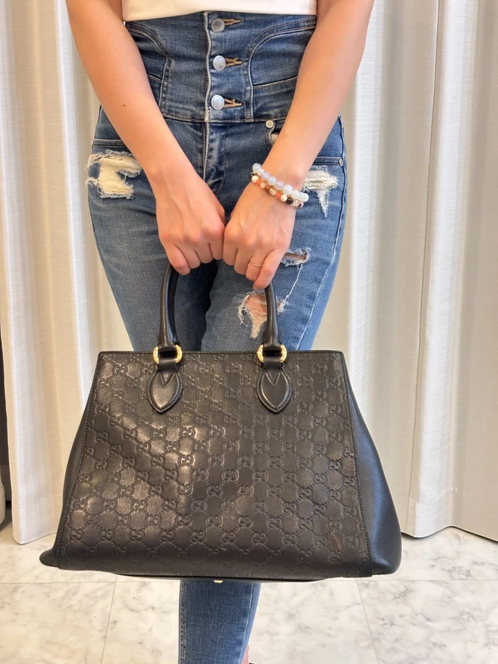 GUCCI Mujer Guccissima Cuero Bolso/Bolso de Mano Asa Superior (Sin Correa para el Hombro) Foto 2 de 4