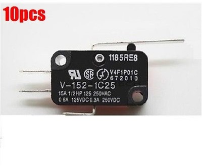 10Pcs Micro Switch V-152-1C25 Spdt Thermosetting Case   Miniature Basic N co #za