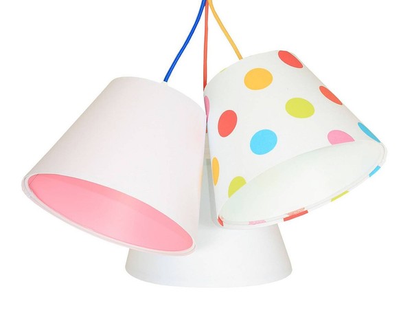 Bunte HäNgeleuchte Samy Stoff Schirm Punkte Jungen MäDchen Lampe Kinderzimmer-image