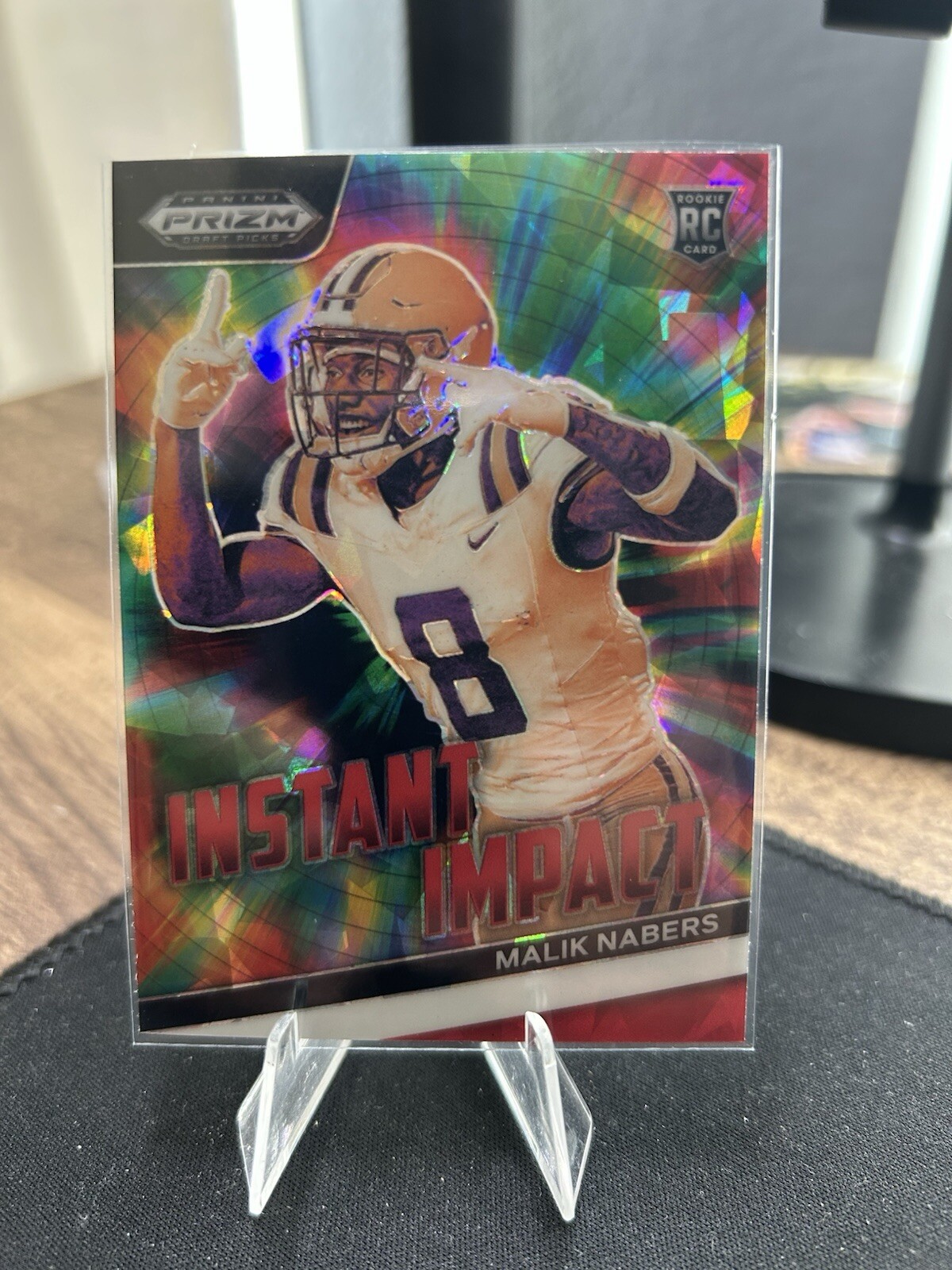 2024 Prizm Draft Picks Malik Nabers Instant Impact Red Cracked Ice RC #II-MN 🔥