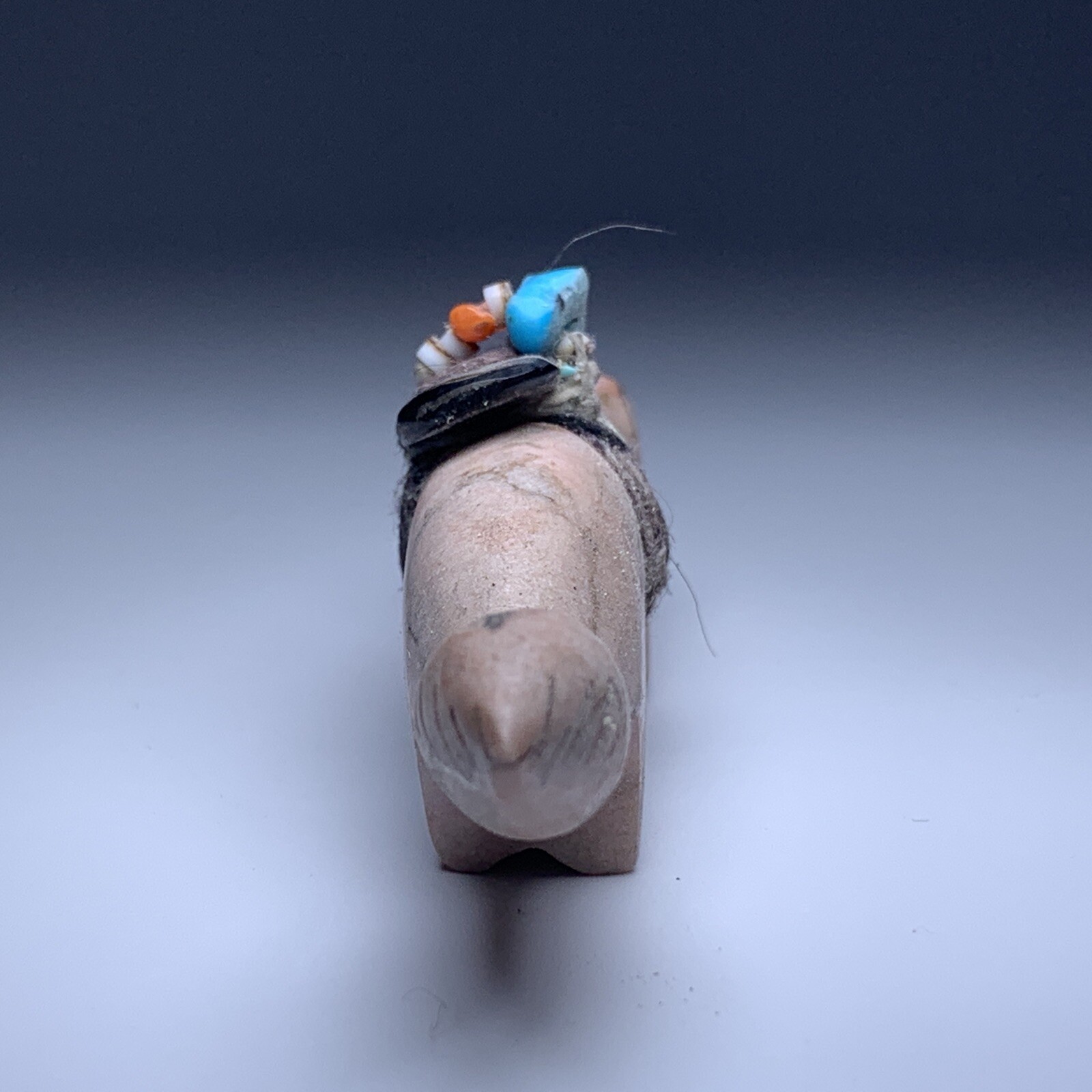 1970s Native Zuni Carved Stone Wolf Fetish By Edna Leki (d.)