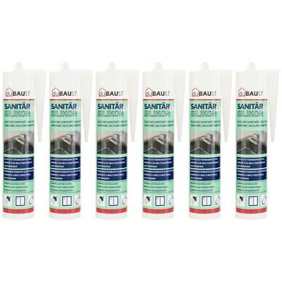 6x Sanitär Silikon dubaust SAS24 elastisch schimmelfest Bad Küche Dusche 310ml