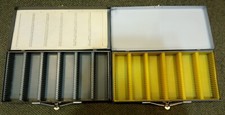 Two Vintage Metal Photographic Slide Holders Boxes Trays