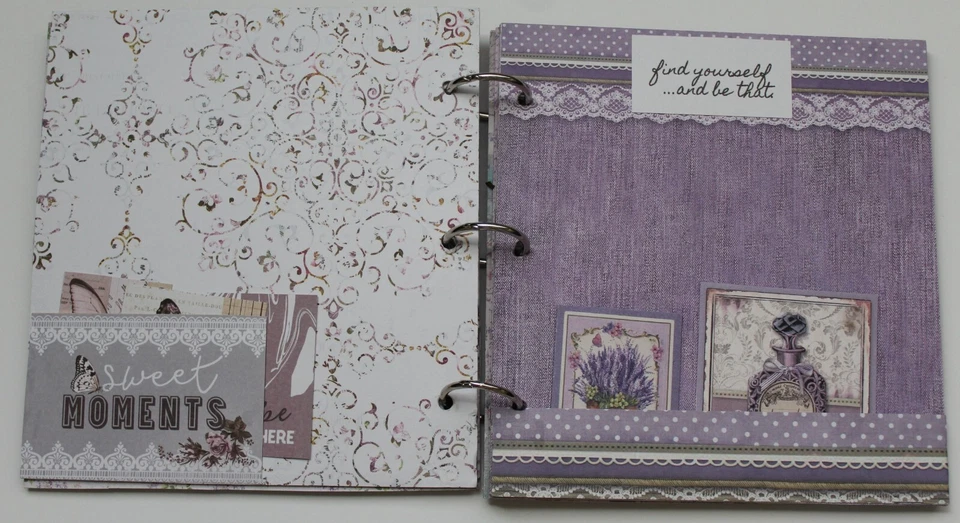 Handmade Lavender Color Scrapbook Album - Image 4 of 4