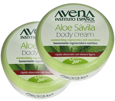 AVENA Instituto Español Moisturizing ALOE VERA Body Skin Lotion Cream 6.8oz-2Pac