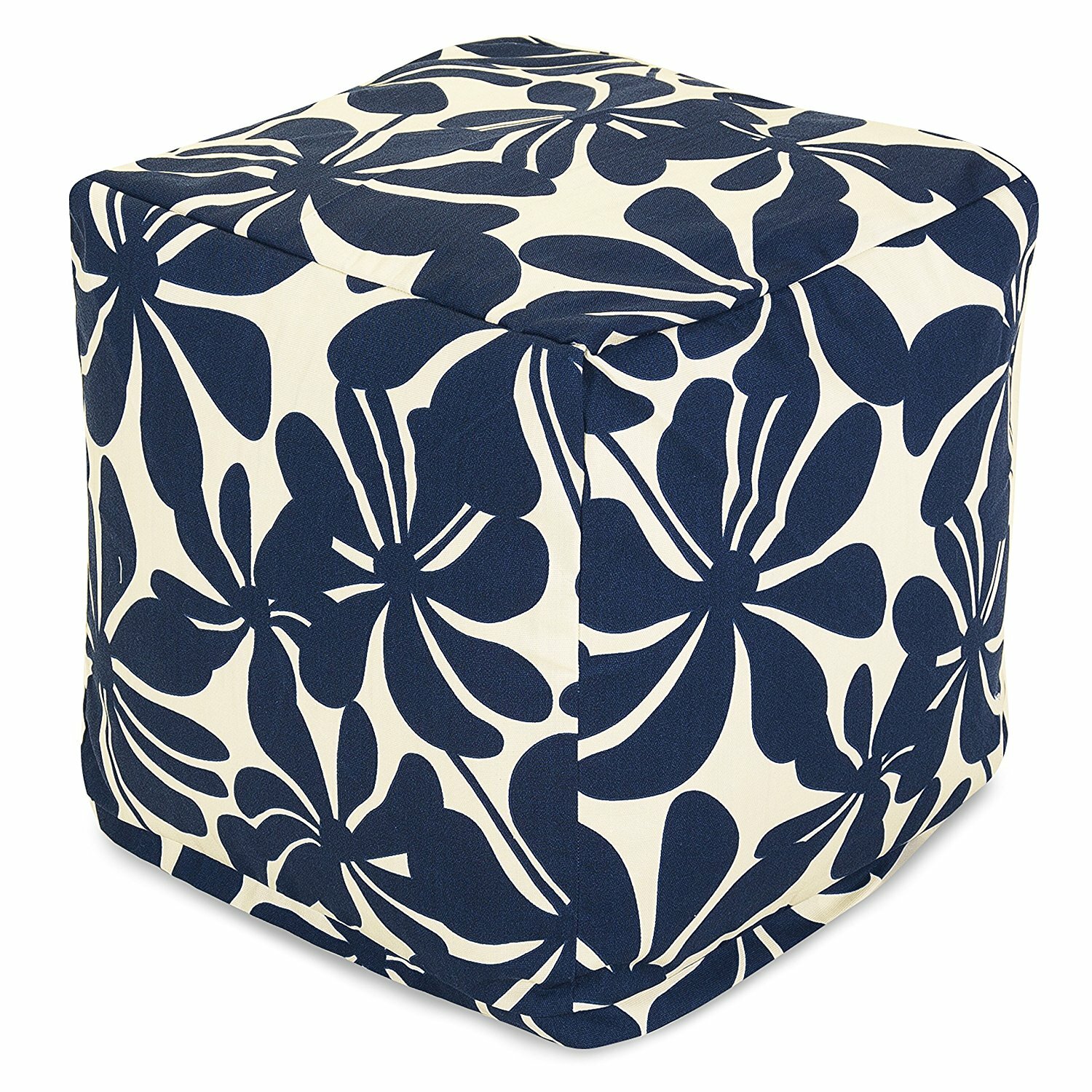 Plantation Indoor Outdoor Bean Bag Footstool Ottoman Pouf Cube 17" x 17" x 17"