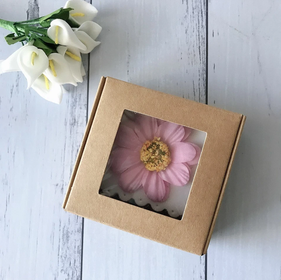 500x Clear Window Product Packing Kraft Paper Box Jewelry Soap Cookie Candle Box - image 4 of 4