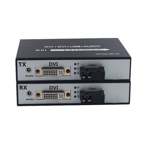 DVI over Fiber Optic Media Converters Optical Extenders SC single fiber 20Km - Afbeelding 1 van 4