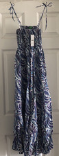 New J Crew Smocked Linen and Cotton Paisley Beach Dress NWT Sz XS