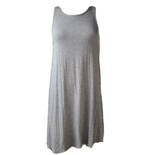Old Navy Dress Womens Size M Medium Solid All Grey Gray Sleeveless A Line