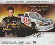 2014 Scott Stenzel Signed Mittler Bros. Chevy Silverado Nascar Cwts Postcard