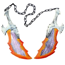 GOD OF WAR TWIN BLADE KRATOS REPLICA SOLID FOAM COSPLAY PROP FANTASY SWORD SET .