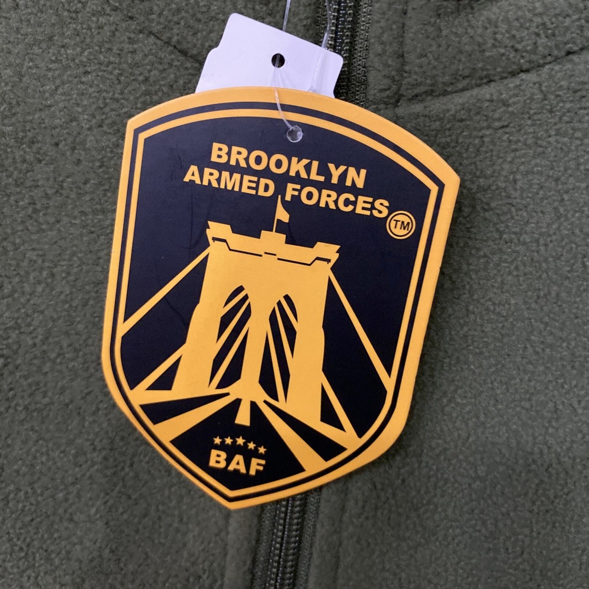 Brooklyn Armed Forces BAF Mens OD Green Quarter Zip Fleece