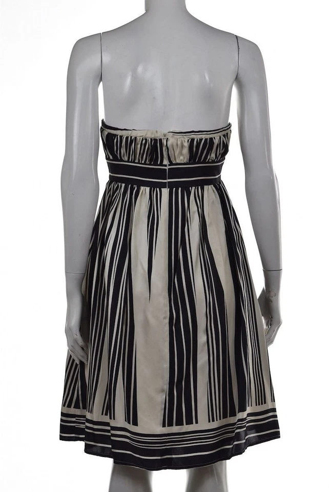 NUEVO Vestido Corey Lynn Calter Talla 6 Azul Marino Rayas Cintura Imperio Sin Tirantes Foto 2 de 4