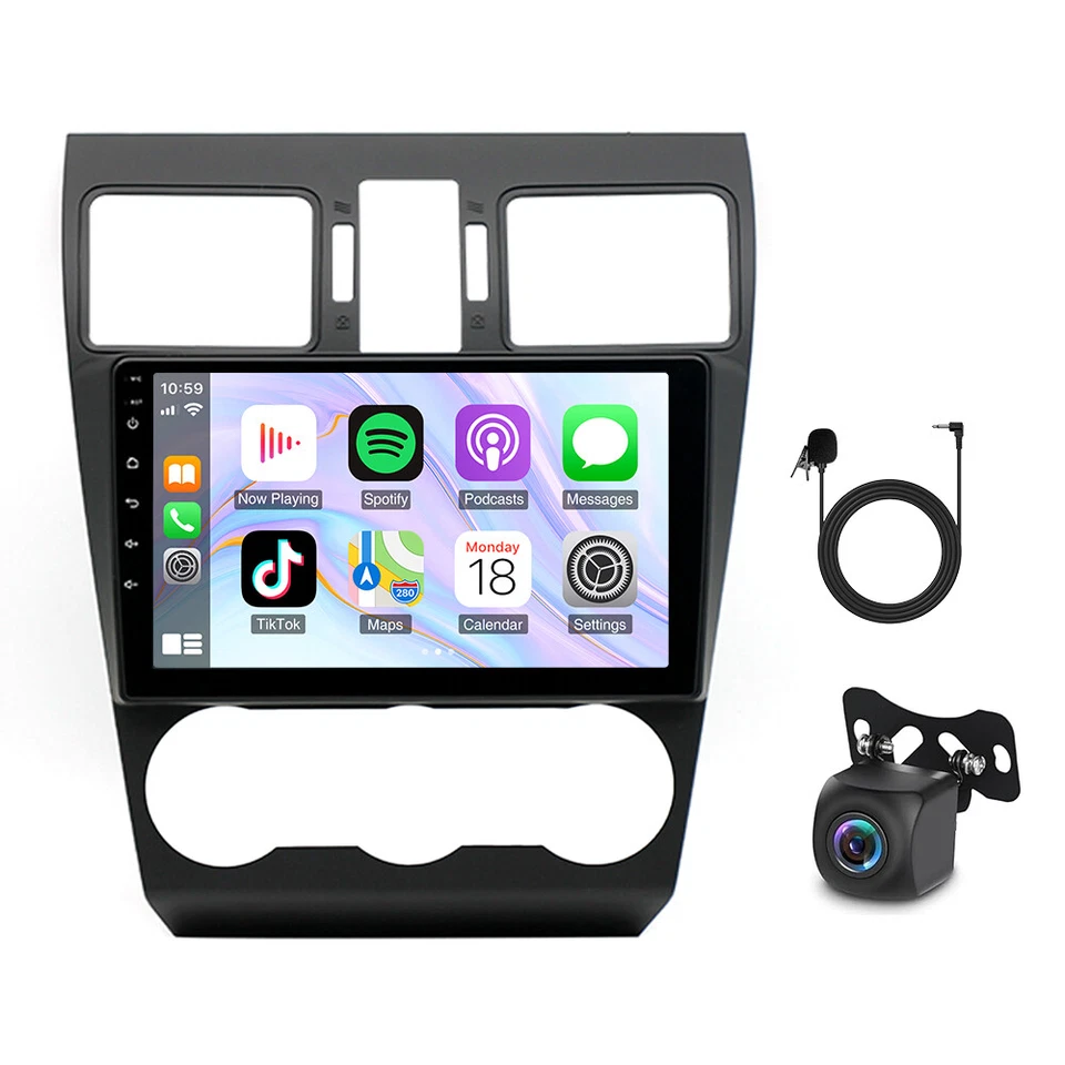 Reproductor de radio estéreo para automóvil 9" para Subaru XV Crosstrek Android CarPlay GPS Navi DSP Foto 4 de 4