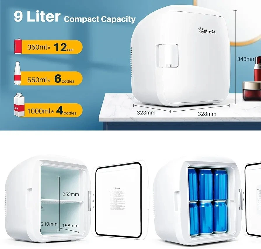 Mini fridge, holds 12 cans, cooling and warming.  - Image 4 of 4