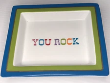 Wise Sayings Porcelain Tray YOU ROCK By Two's Company Serving platter candy dish