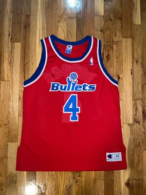 CHRIS WEBBER Champion Washington Bullets AUTHENTIC Jersey 48