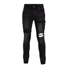 GRINDHOUSE RIPPED N REPAIR SIDE LONG ZIP MEN'S JEANS NEW ASST SIZES