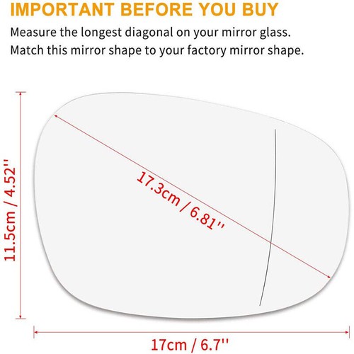 US Driver Side Mirror Glass Heated For BMW E81 E90 E91 E92 325i 328i 335i 09-11 - Picture 5 of 9