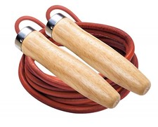 Champion Sports Heavyweight Leather Jump Rope, Ball Bearing Handle, 9 Feet