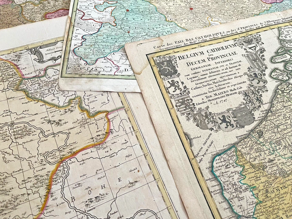 AUTHENTIC LARGE COLOR MAP FROM 18TH CENTURY - Museum Grade Quality - Image 4 of 4