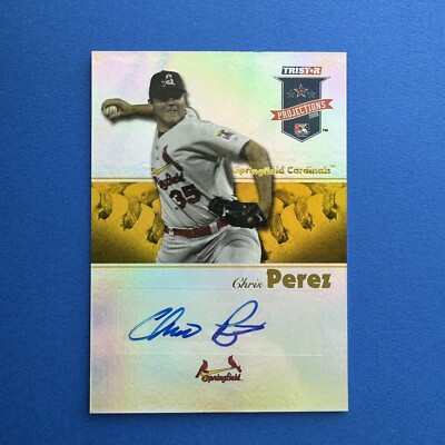 2008 TriStar PROjections Yellow Reflectives #383 Chris Perez AUTO Autograph /25