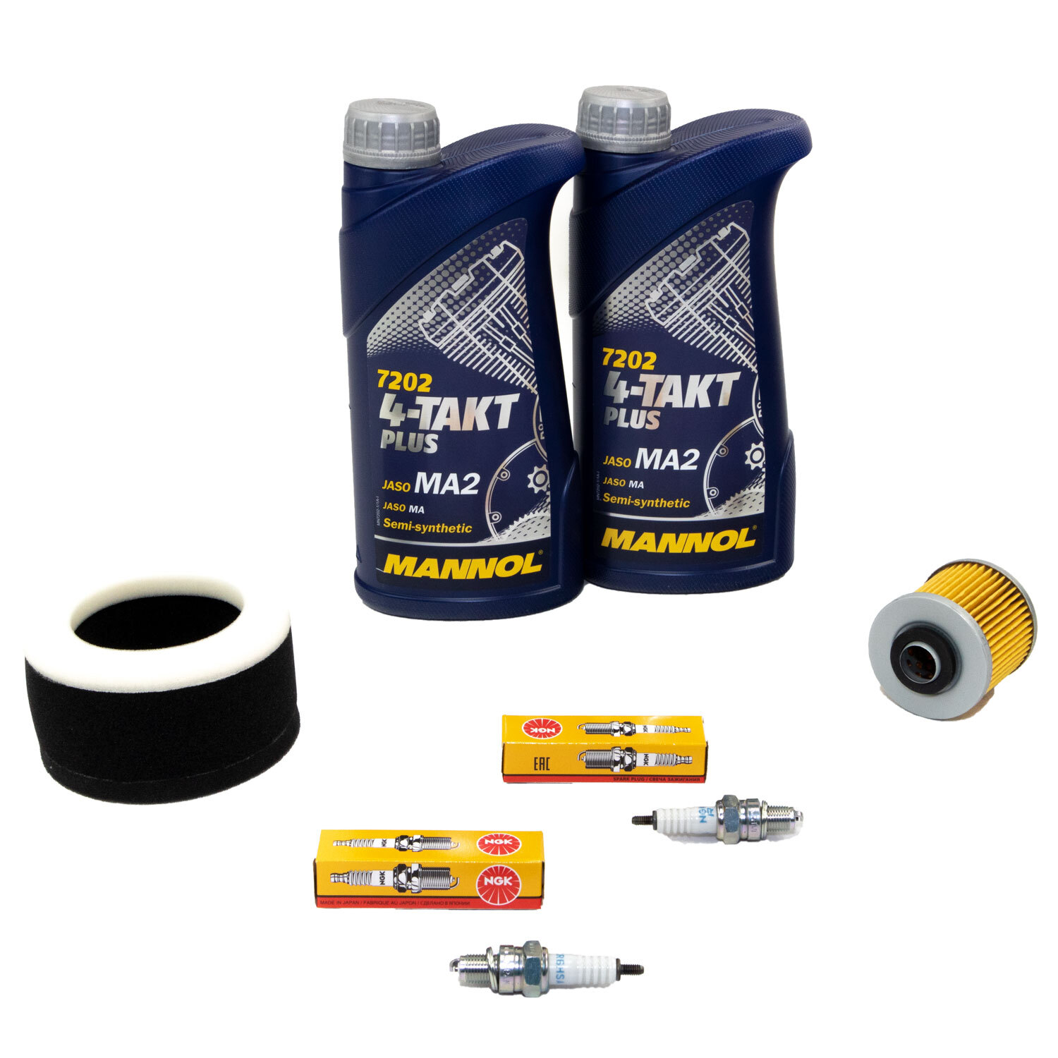 Wartungspaket Öl 2L + Luftfilter + Ölfilter + Zündkerzen