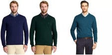 IZOD 60 Premium Essentials Classic-Fit V-Neck Cotton Blend Sweater Size L NWT