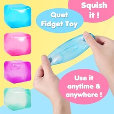 3 Pack Colorful Squishy Gel Fidget Cubes | An...