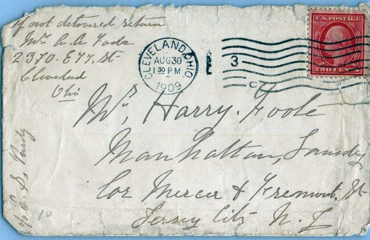 ZAYIX US Cover 2c Washington-Franklin 1909 Cleveland Machine