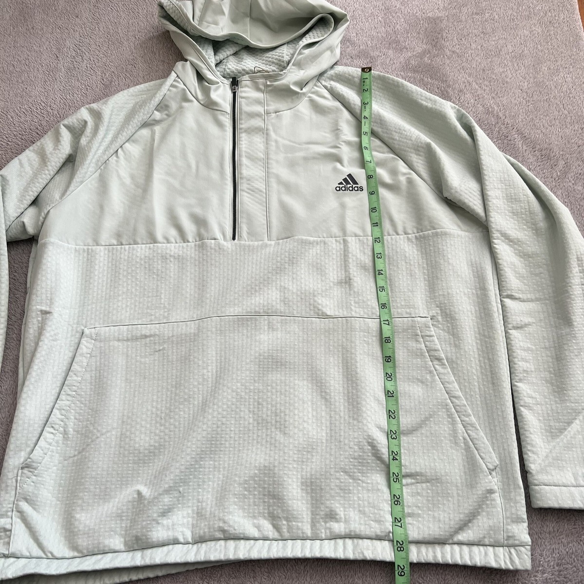 Adidas Jacket Mens 2XL Green pullover Fleece Anorak 1/4 Zip Hood Golf  Jacket NWT | eBay