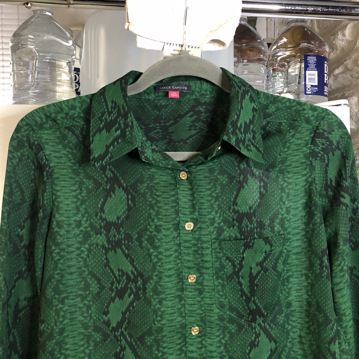 Vince camuto green blouse cheap