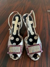 NWT CHRISTIAN LACROIX Silver Slingback with B...