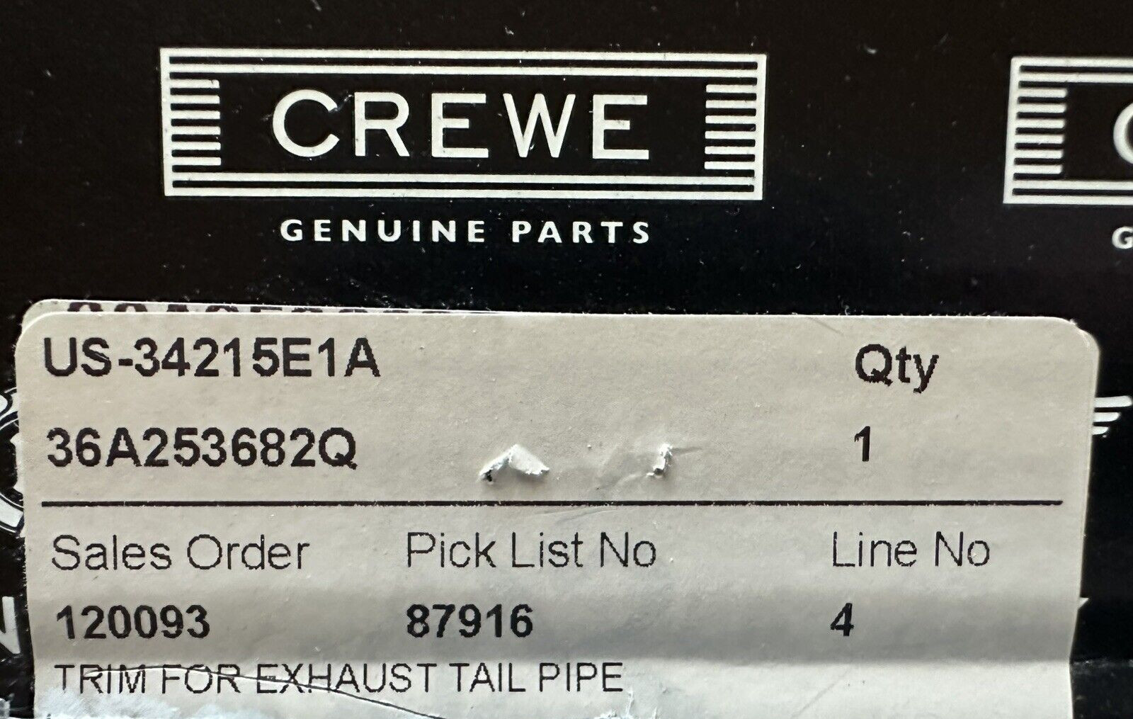 2021-2025 Bentley Bentayga V8 Black Right Exhaust Tail Pipe Trim 36A253682Q OEM
