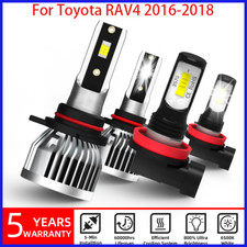 LED 9012 Headlight + H11 Fog Light Bulbs For Toyota RAV4 2016 2017 2018（4 pcs）
