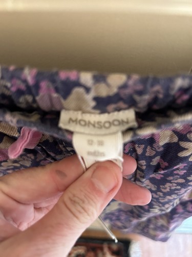 Monsoon Chid Baby Toddler Pants 12-18 Month Purple Floral Style 568000 Betsy NEW - Picture 2 of 5