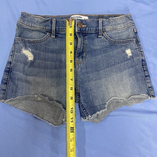 Abercrombie Kids Mid Rise Midi Jean Short Girls 15/16 / Distressed - Picture 5 of 10