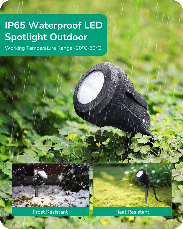 Наружный прожектор EDISHINE 120 В, 5 дополнительных цветных линз, 4,8 Вт 5000K штепсельная вилка - Изображение 3 из 4